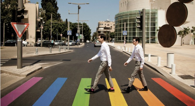 In a spoof on â€œAbbey Road,â€� The Young Professionals created a buzz for TLV Gay Pride Week.
