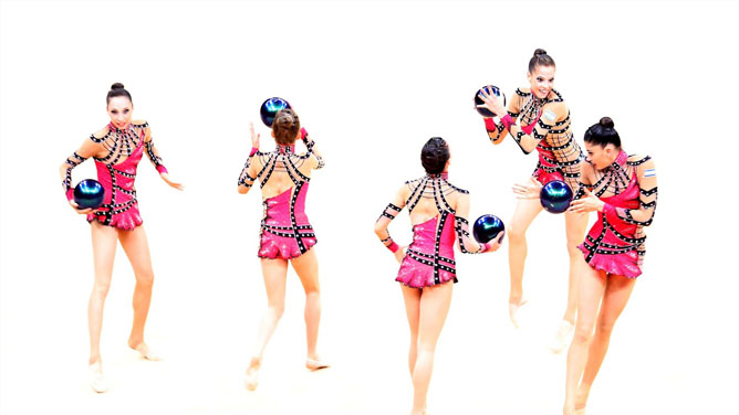 Israel's all-around rhythmic gymnasts finished eighth in the group finals event in London.