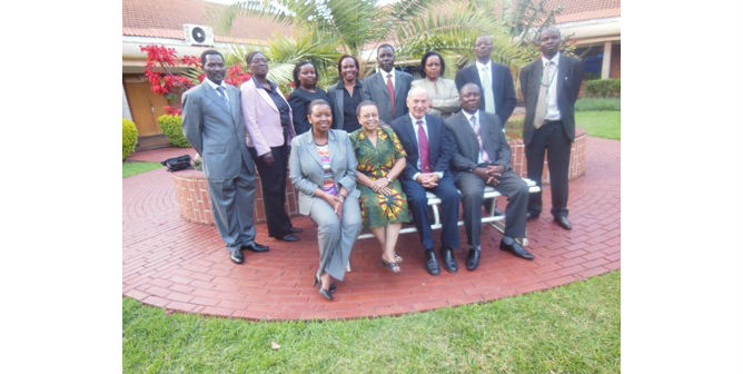 Kenyans with Galilee International Management Institute Dean Dr. Nathan Tirosh.