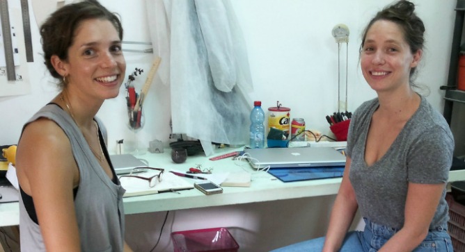 Nitsan Debbi, left, and Liora Rosin share a Tel Aviv studio.