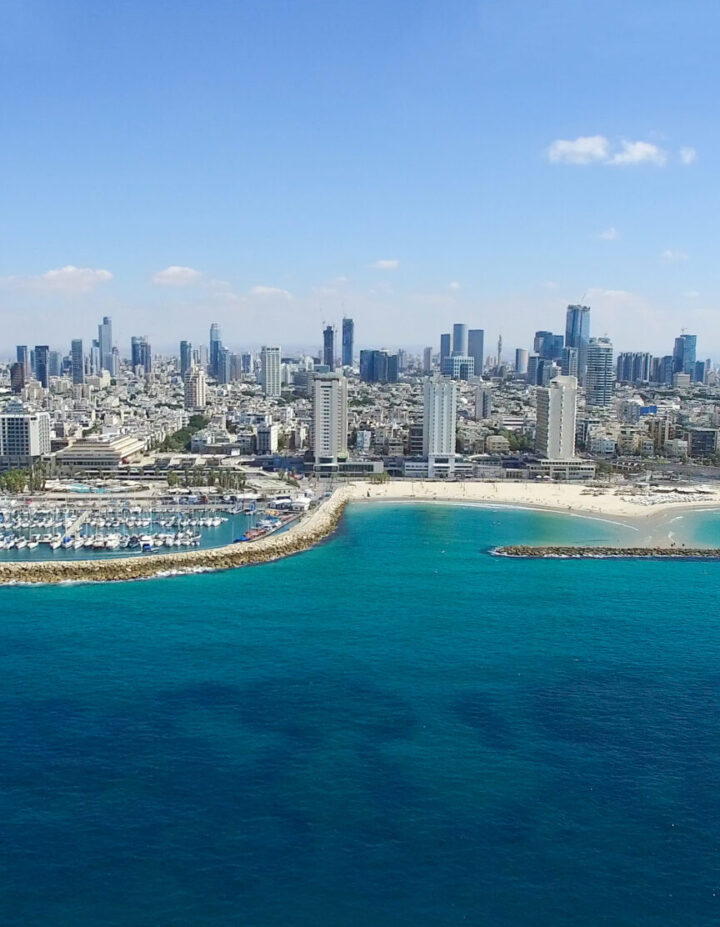 An aerial photo of Tel Aviv's beautiful skyline. Photo by StockStudio Aerials, Shutterstock