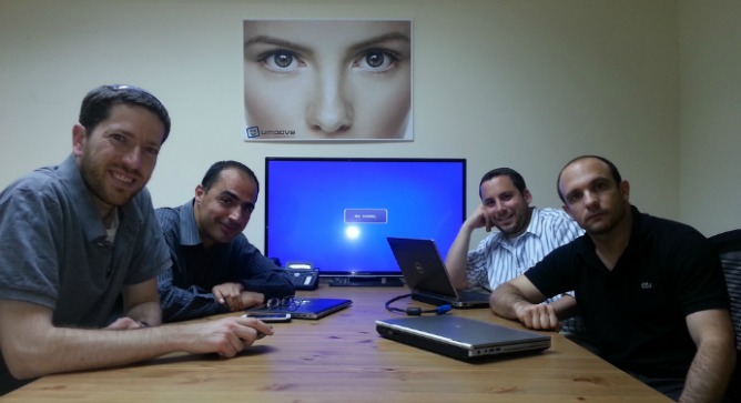 Umoove founders, from front left, Yitzi Kempinski, Moti Krispil, Tuvia Elbaum and Nir Blushtein.