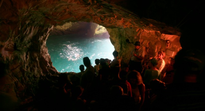 View from inside a grotto. Photo by Nati Shohat/Flash90