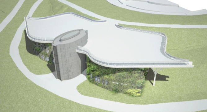 The planned new building for the International Center for the Study of Bird Migration in Latrun.