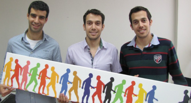 Tomigoâ€™s management team includes Tal Moran, right; his twin Nimrod, center; and Lior Atias.