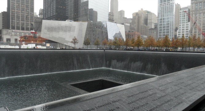 The World Trade Center memorial. Photo courtesy of Wikipedia Commons.