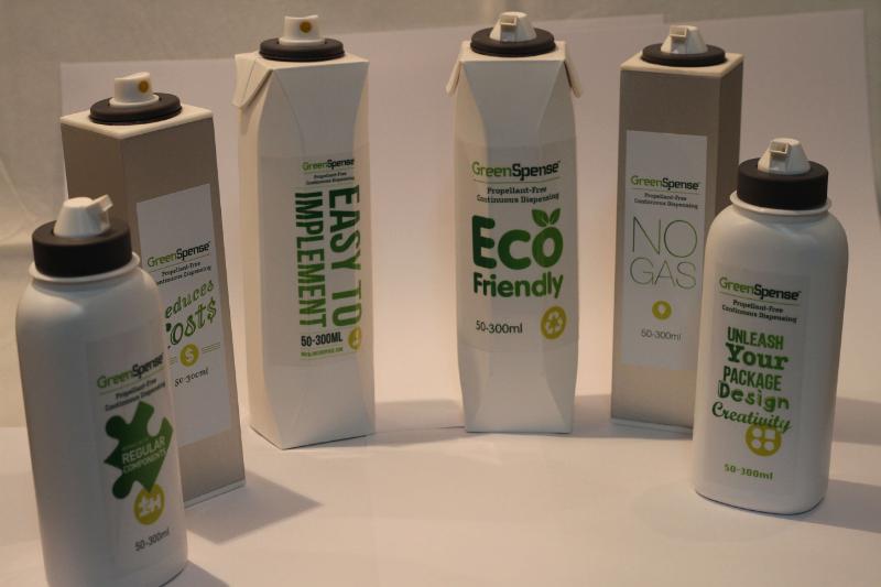 Prototypes of continuous dispensers using the novel GreenSpense gas-free technology. (Courtesy Photo)