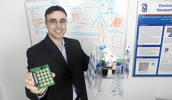 Prof. Hossam Haick with the Na-Nose prototype.