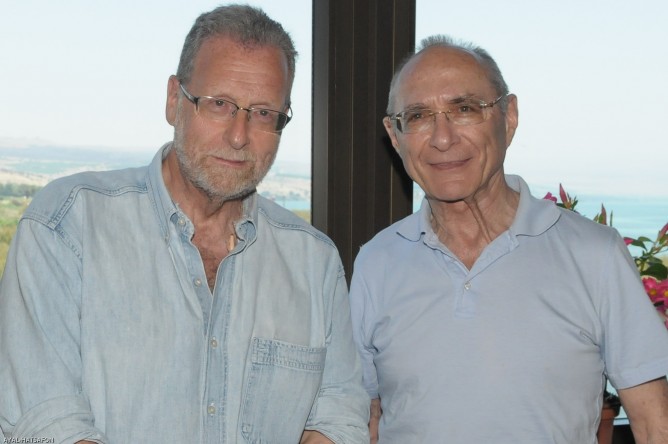 Peter Greenberg and Tourism Minister Uzi Landau promote Israel as a movie destination. (Photo: Haim Azoulay)