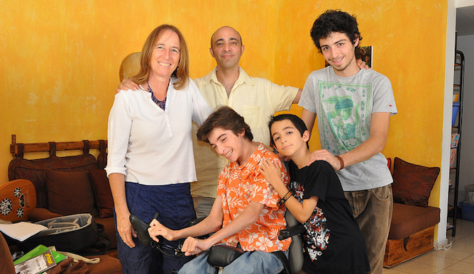 Debby and Zohar Elnatan with their sons, from left, Rotem, Inbar and Shachar. Photo by Tzvika Portnoy