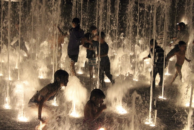 On a hot July night, there’s nothing better than a run through a fountain to cool you off.