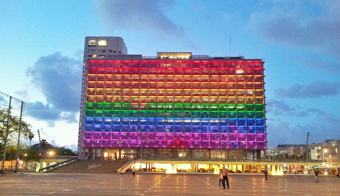 Tel Aviv Municipality goes rainbow in honor of Gay Pride Tel Aviv.