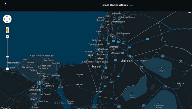 Israel Under Attack home page.