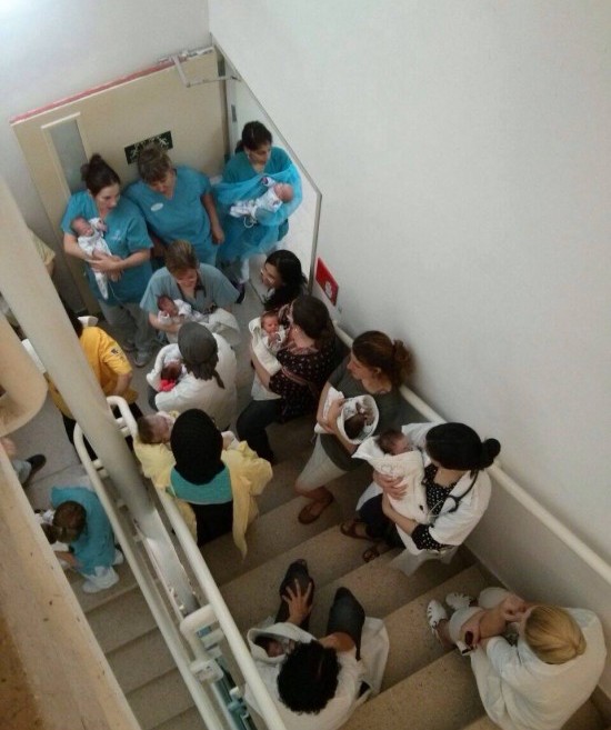 Petach-Tikvas Schneider Childrens Hospital during a Gaza rocket attack