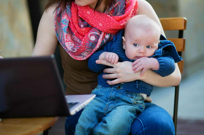 And baby helps business. Image via www.shutterstock.com