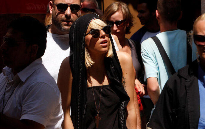 Lady Gaga on a previous visit to Israel in August 2009. Photo by Flash90.