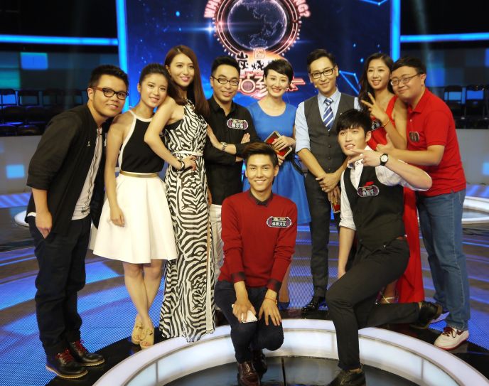 Lechao Tang, far left, with fellow contestants on Who's Still Standing. (Photo: China TV)