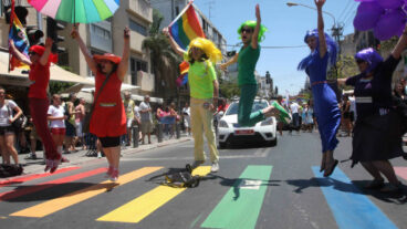 Scene from a Tel Aviv gay pride parade by Roni Schutzer/FLASH90.