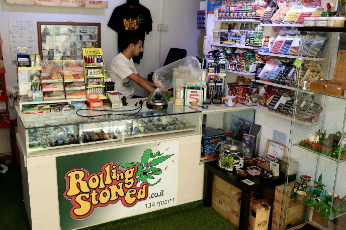 Photo from a cannabis shop in Tel Aviv by Tomer Neuberg/FLASH90.