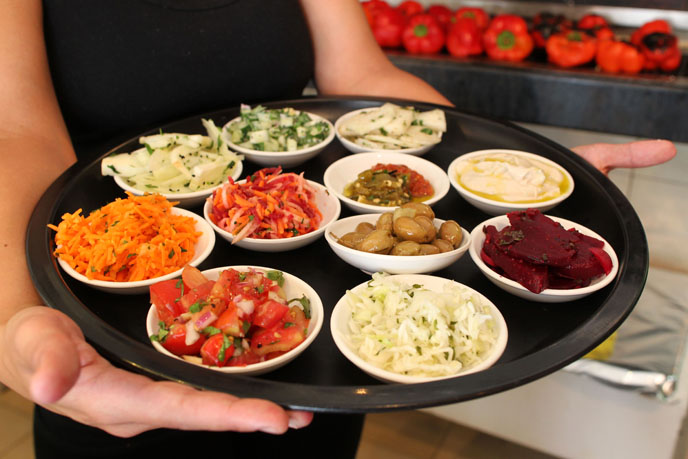 Salads make up a considerable part of the Israeli diet. (Photo by Nati Shohat/Flash90)