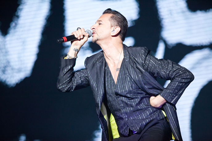 Singer of British electronic band Depeche Mode, Dave Gahan, performs in Tel Aviv on May 7, 2013. (Photo by Avihai Levy/Flash90)