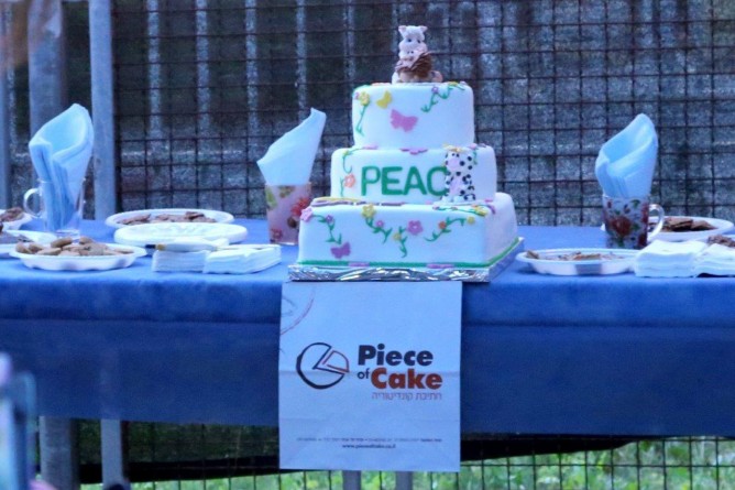 Refreshments included vegan pizza and cake donated by local eateries.