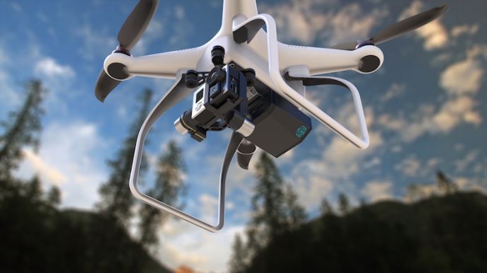 Percepto demonstrating its computer-vision add-on attached to a Phantom drone. (Photo: Maxim Golovanov)