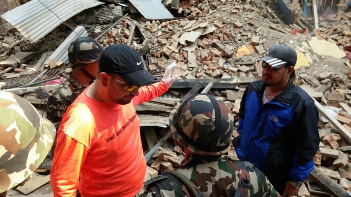 ZAKA International Rescue Unit head Mati Goldstein was part of a three-man advance team that went to Nepal to assess the situation, begin work and prepare the necessary logistics for the rest of the team. Photo courtesy of ZAKA