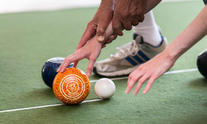 Blind lawn bowlers in Israel work with sighted coaches. (Photo: Erik Sahlin)
