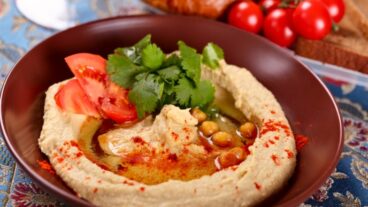Hummus, a nutritious bean dip, is one of Israel’s favorite dishes. Photo via www.Shutterstock.com