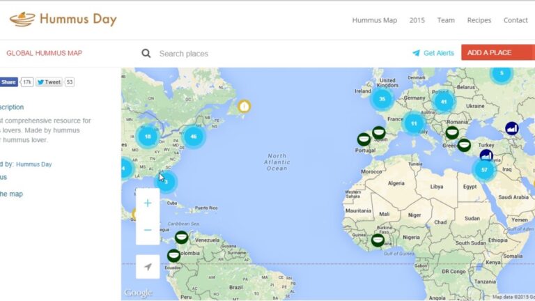 Mapme's global hummus map. Photo: screenshot