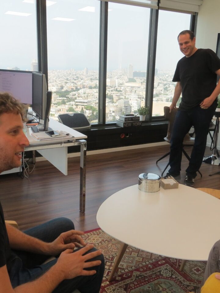 SimilarWeb CEO Or Offer in his Tel Aviv office with Moshe Alexenberg, director of Digital Insights. Photo by Julie Bort/Business Insider
