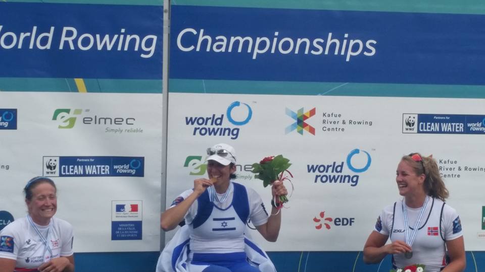 Moran Samuel at World Rowing Championships. Photo: Facebook
