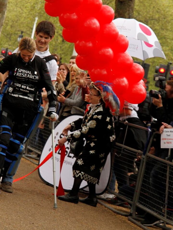 With the help of ReWalk, Claire Lomas crossed the finish line of the 2012 Virgin London Marathon. Photo via Wikipedia
