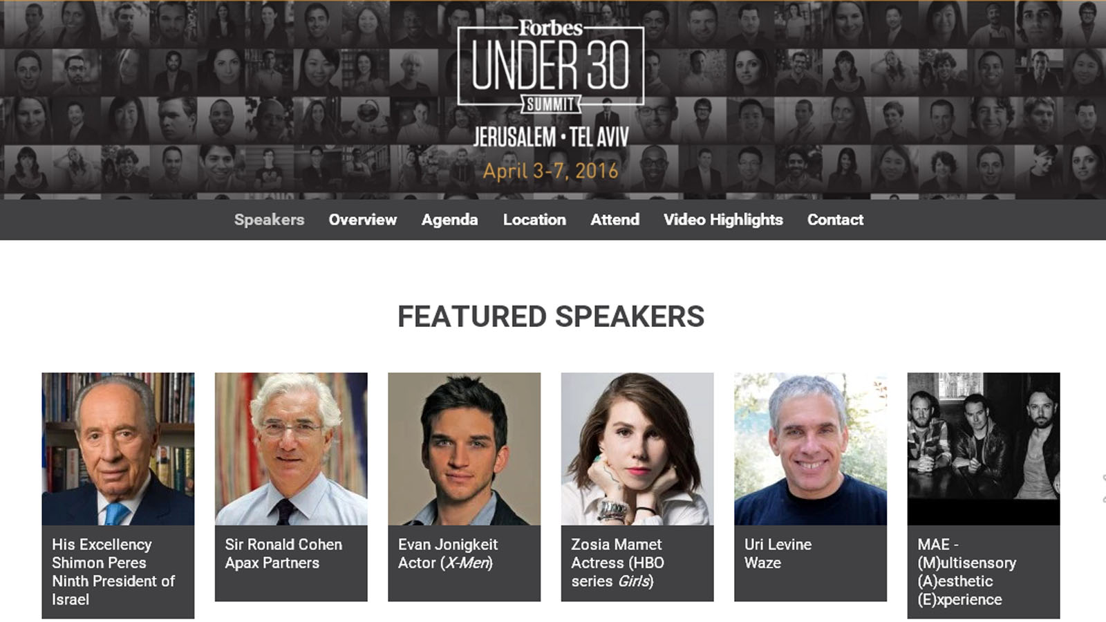 Forbes announces first Under 30 EMEA Summit in Israel. Image of Forbes website