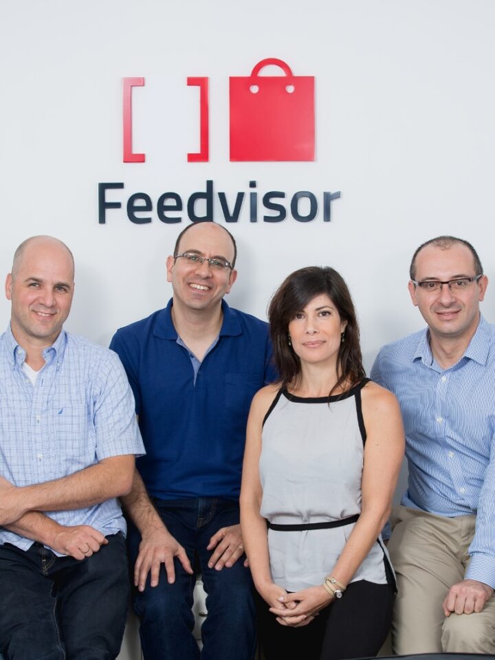 The Feedvisor team in Tel Aviv. Victor Rosenman is second from right. Photo by Tomer Foltyn