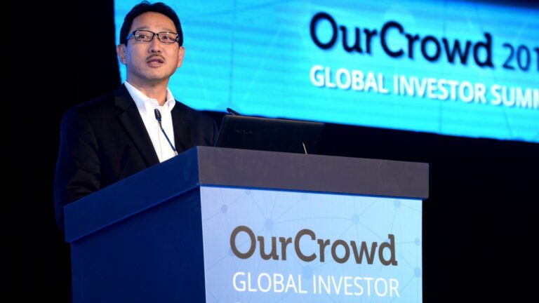 Searching for Israeli technologies. Honda's Nick Sugimoto speaks to attendees at the OurCrowd Global Investor Summit on January 25th. Photo courtesy