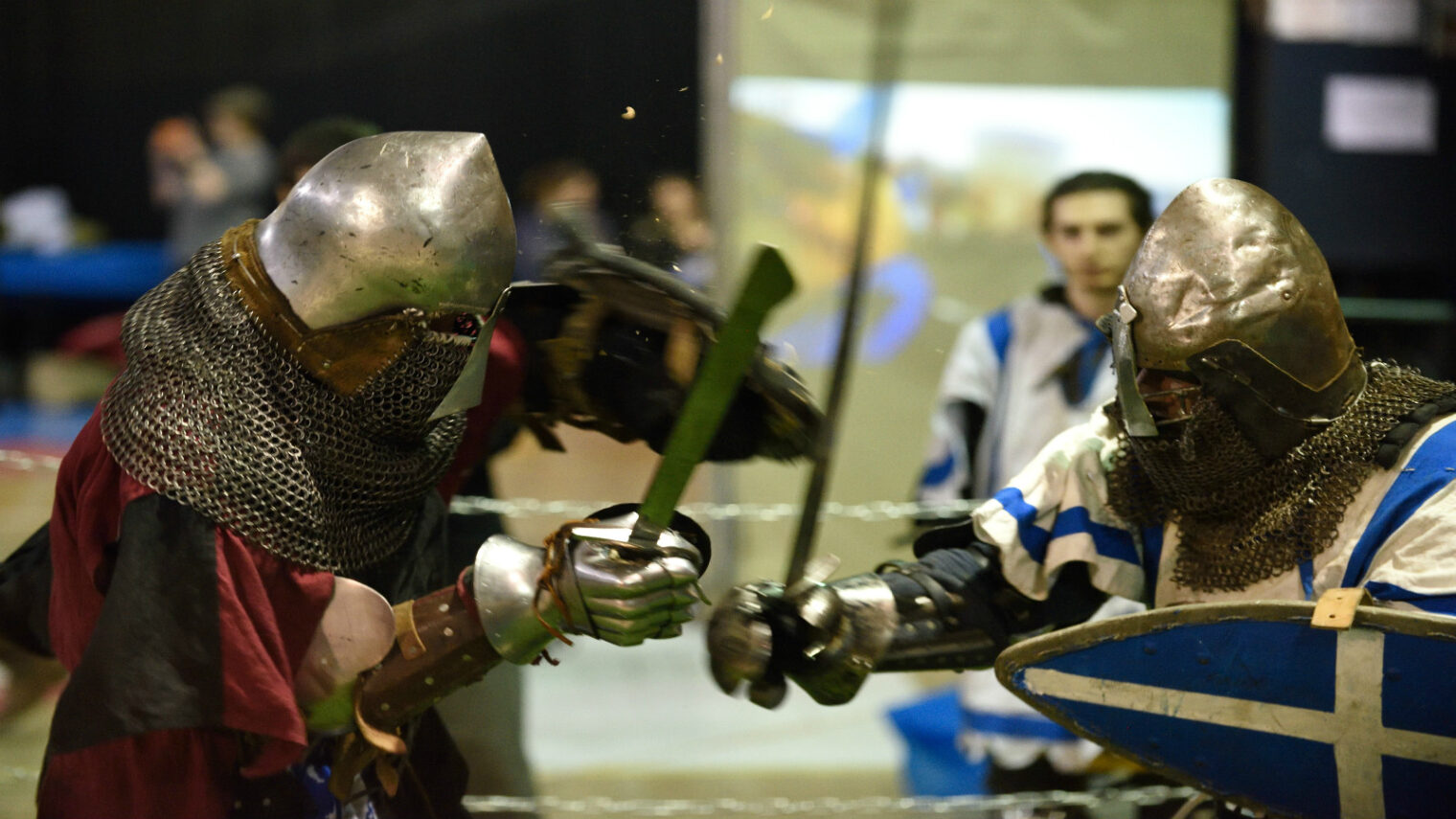 Participants from around the world brought their 14th century-style garb, weapons and armor to Tel Aviv to take part in the World Medieval Fighting Championship-Israeli challenge in Tel Aviv, Jan. 23, 2016. Photo by Gili Yaari/FLASH90