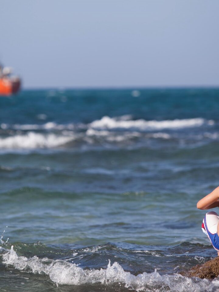 An Israeli boy enjoying a hot day at Palmahim Beach. Photo by Yonatan SindelFLASH90