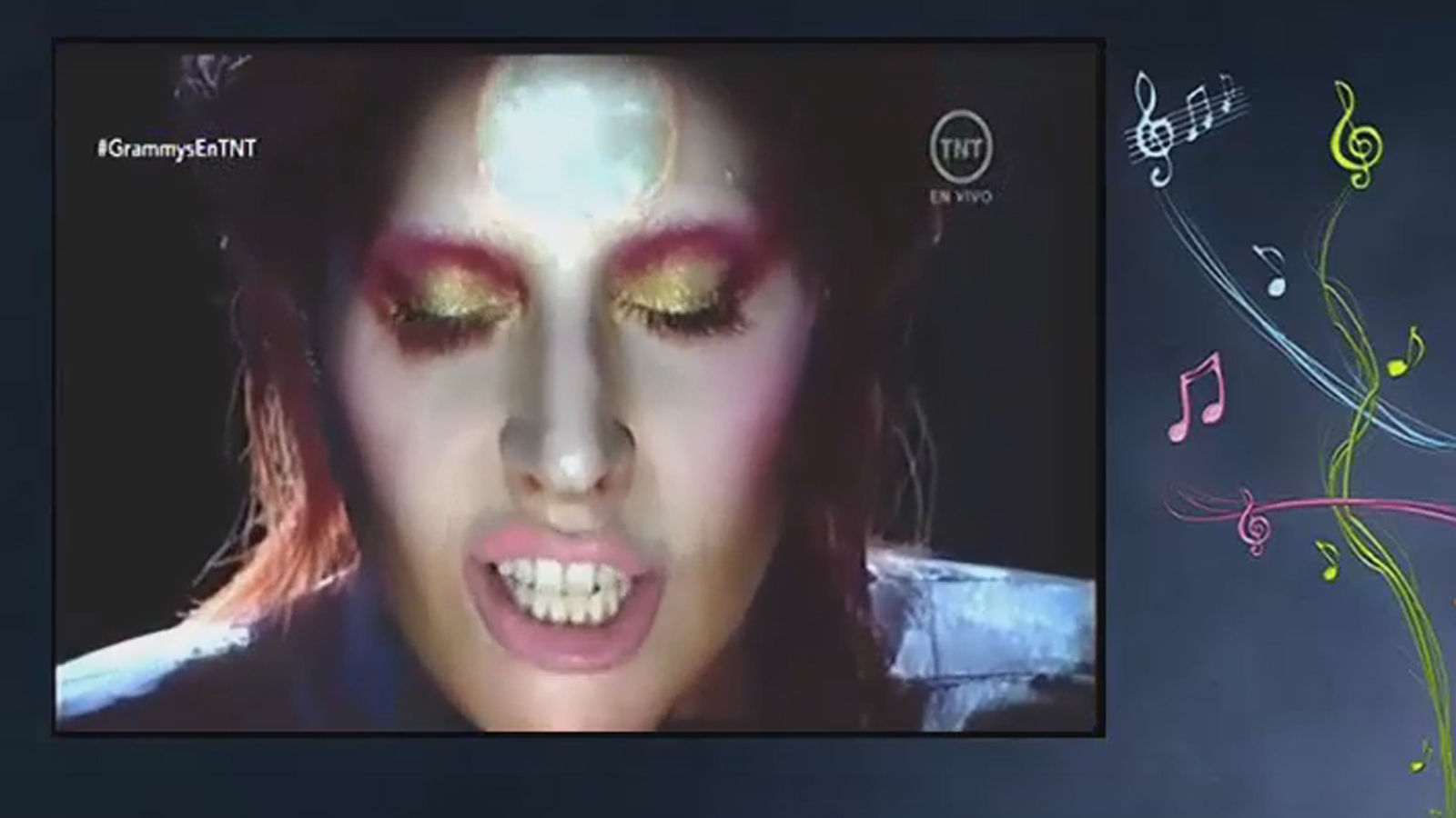 Lady Gaga honors David Bowie at Grammys 2016. YouTube screenshot