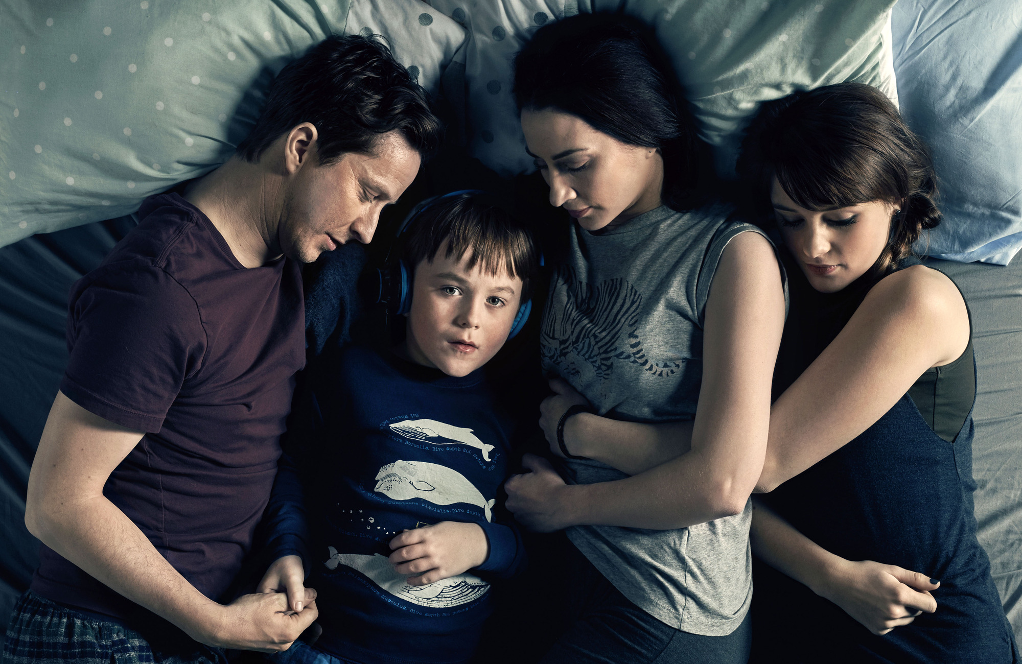 Lee Ingleby, Max Vento, Morven Christie and Molly Wright star in The A Word. Photographer: Rory Mulvey