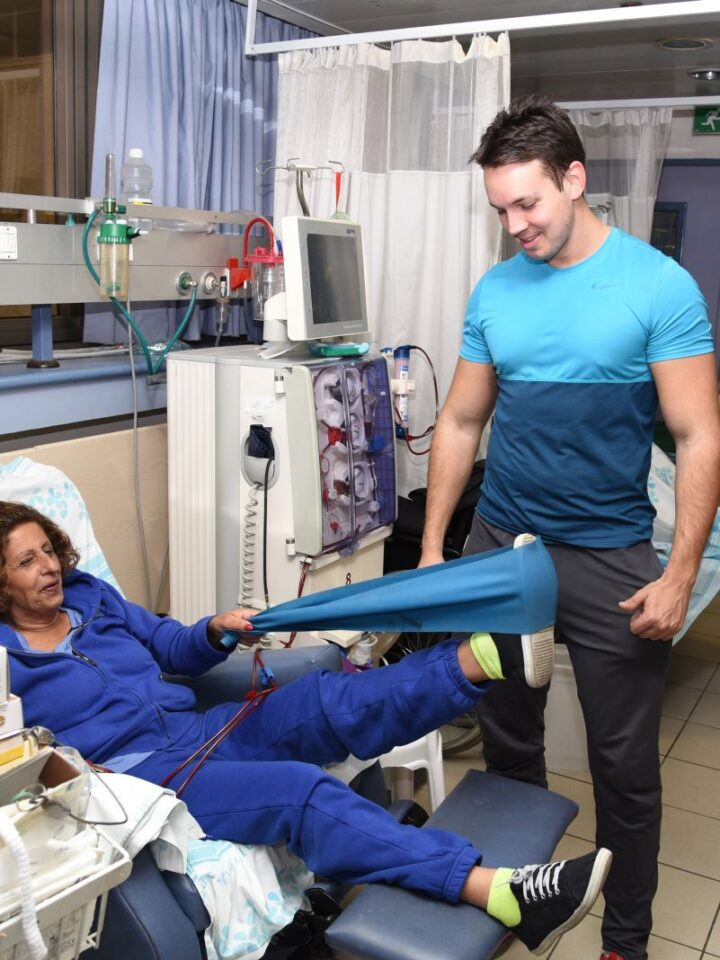 Pilates training during dialysis has physical and emotional benefits. Photo by Ofer Golan/Rambam Health Care Campus Spokesperson's Office