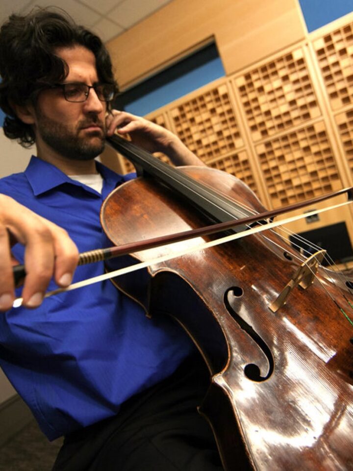 Amit Peled says he wishes his turkey-farmer grandfather were alive to watch him perform on the Casals cello. Photo: courtesy