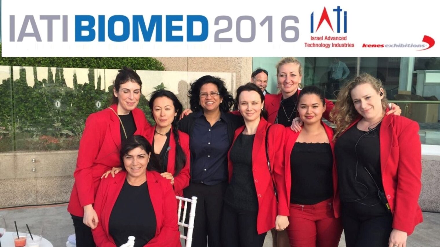 The IATI Biomed staff preparing to greet thousands of international visitors at the 2016 conference in Tel Aviv. Photo: courtesy