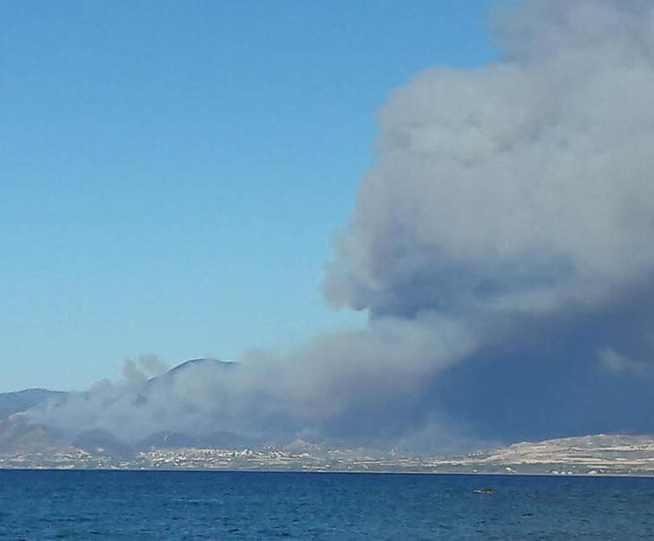 A fire raging out of control in Argaka in Paphos, Cyprus. Photo via Cyprus-Mail