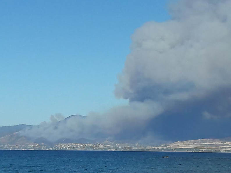 A fire raging out of control in Argaka in Paphos, Cyprus. Photo via Cyprus-Mail