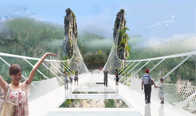 Image of the new glass bridge via HaimDotan.com
