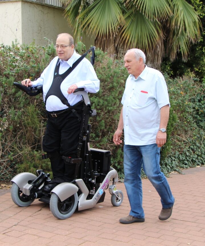UPnRIDE (and ReWalk) inventor Amit Goffer enjoying a walk for the first time since 1997. Photo: courtesy