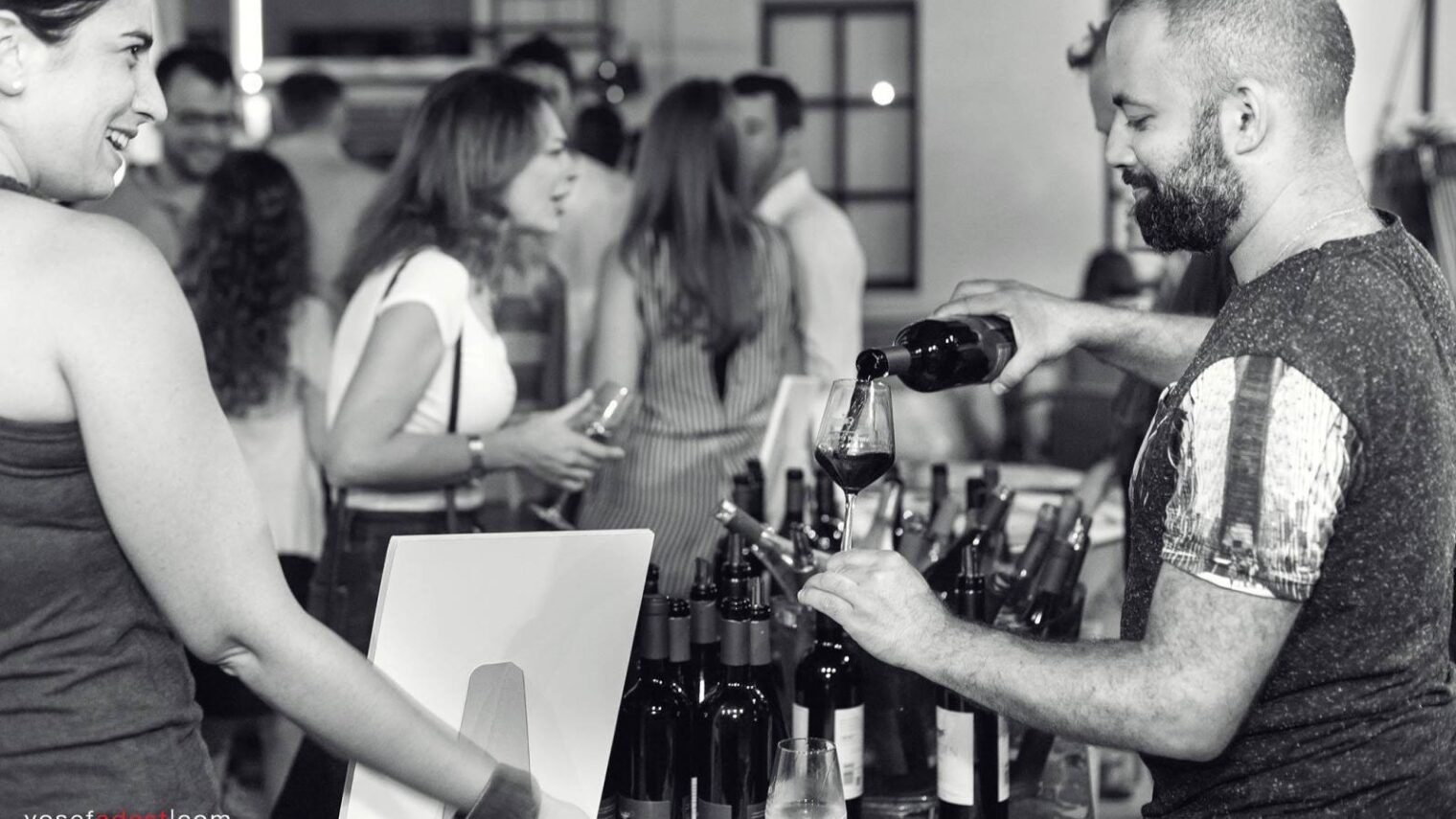 A recent Wine Wednesday event in Jaffa. Photo by Yosef Adest