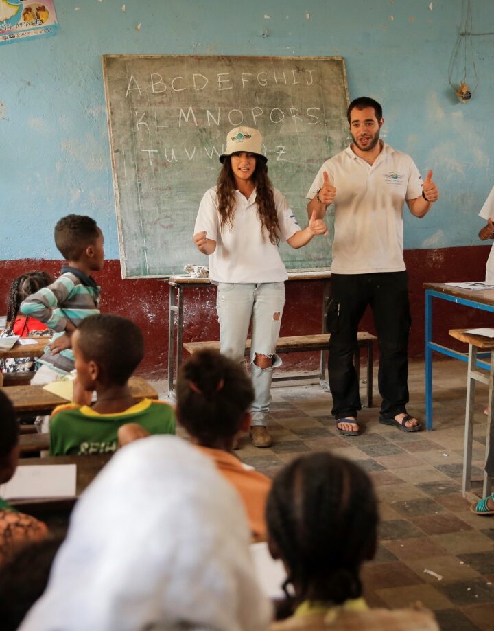 Fighters for Life volunteers teaching English in Ethiopia. Photo courtesy of FFL